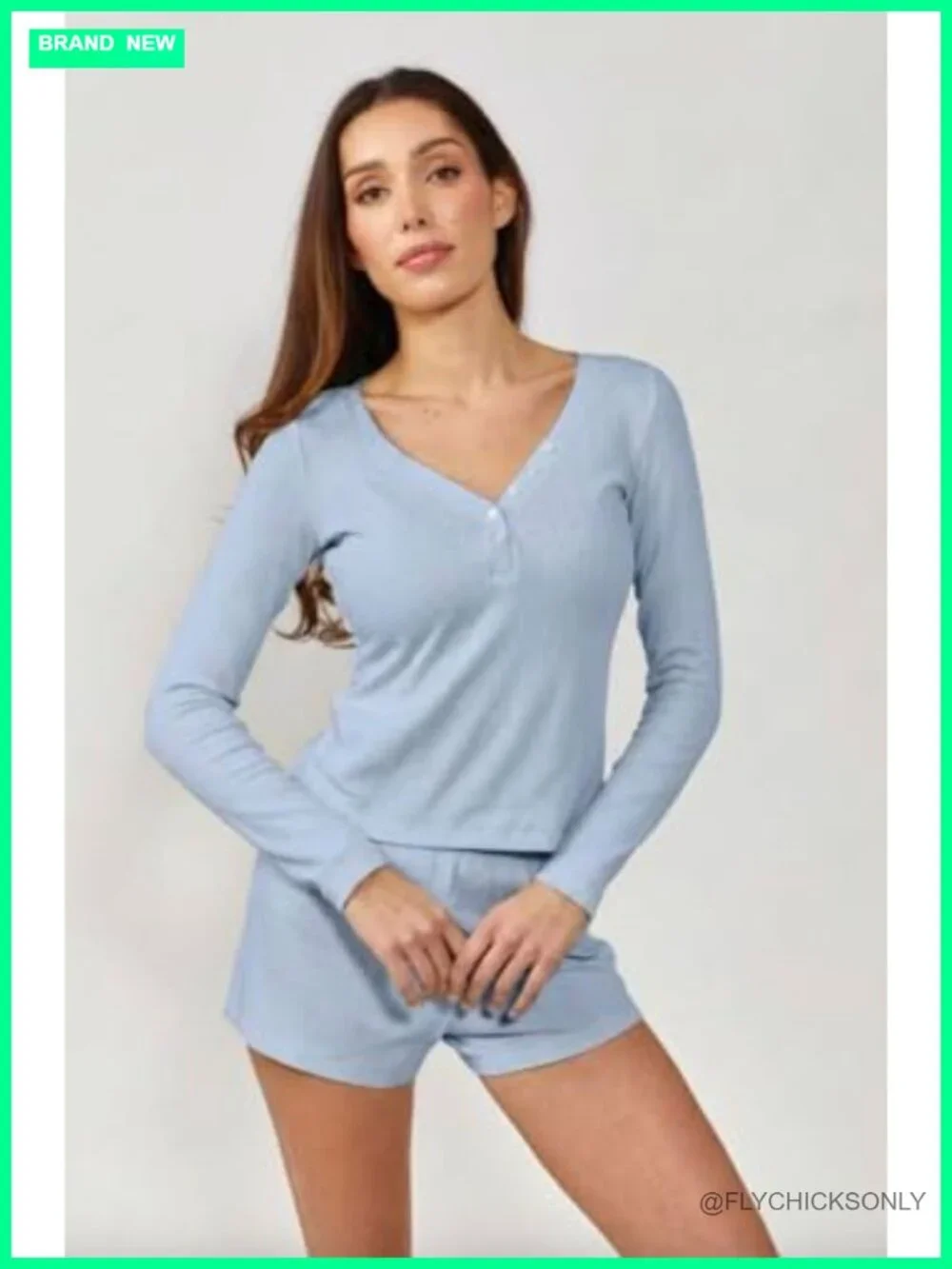 Pointelle Pajama Set, Long Sleeve and Shorts, Soft Sleepwear, Matching Nightwear